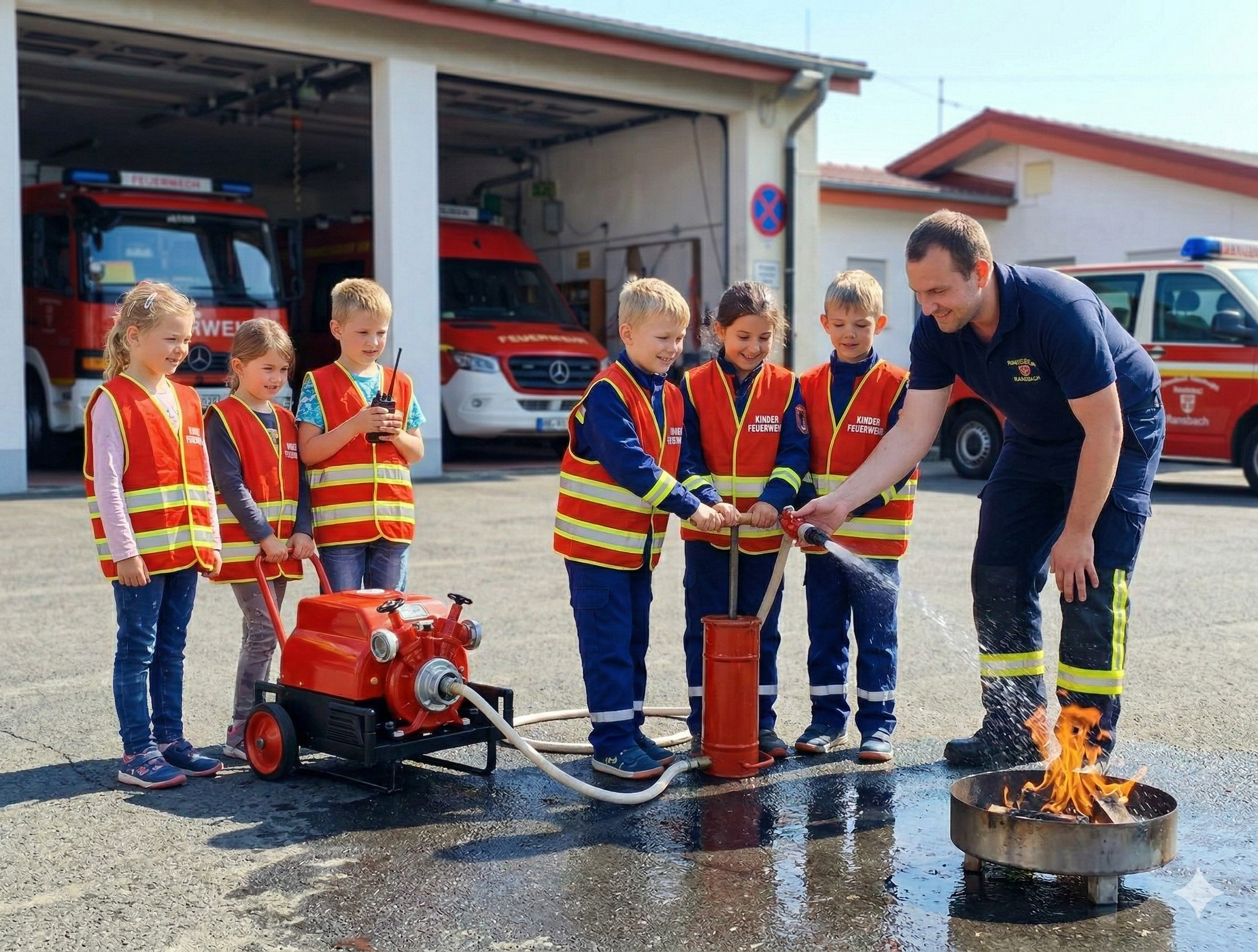 Kinderfeuerwehr beim Lernen